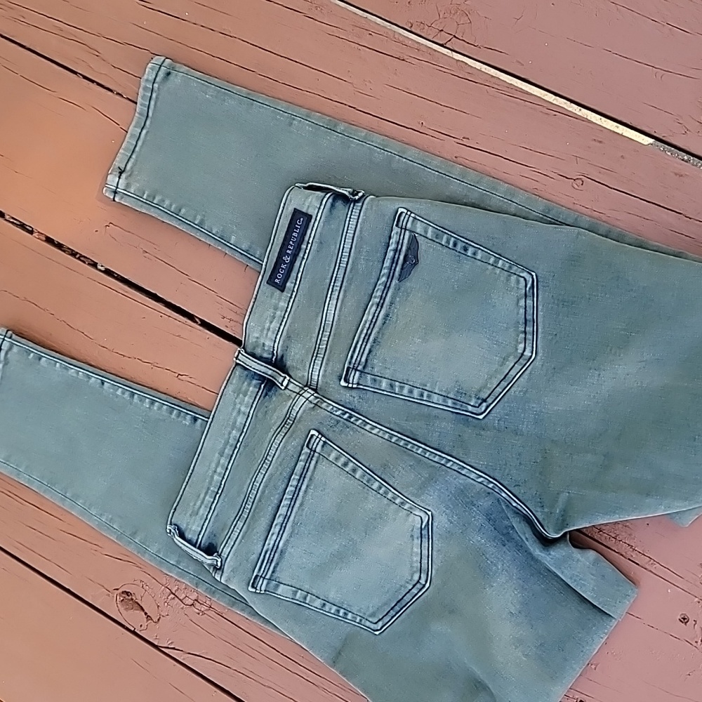 Rock & Republic Distressed Olive Jeans